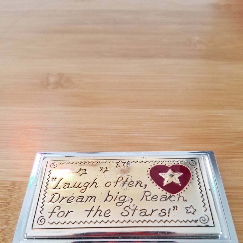 Brighton Silver Inspirational Desk Plaque with Red Heart Accent